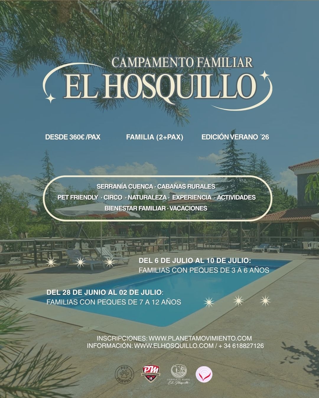 campamento familiar en la naturaleza en Cuenca con niños y familias disfrutando al aire libre